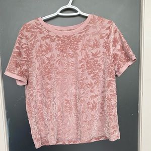 Embossed print velvet top